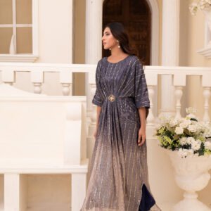 Moonlight Double Shade Kaftan Dark Blue