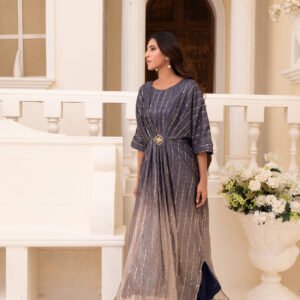 Moonlight Double Shade Kaftan Dark Blue