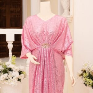 Moonlight Sequence Kaftan Baby Pink