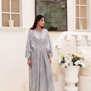 Moonlight Sequence Kaftan Silver