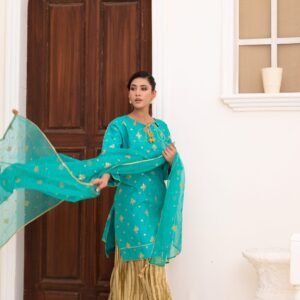 Kurti Plazo Stage Green